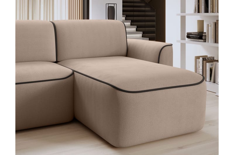 Ume 4-seters Sofa med Divan - Krem - Møbler - Sofaer - Sofaer med sjeselong - 4 seters sofa med divan
