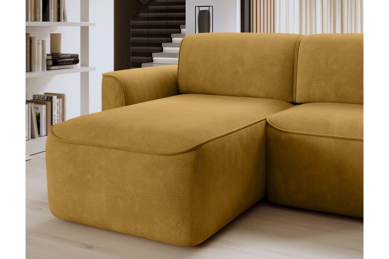 Ume 4-seters Sofa med Sjeselong - Gul - Møbler - Sofaer - Sofaer med sjeselong - 4 seters sofa med divan