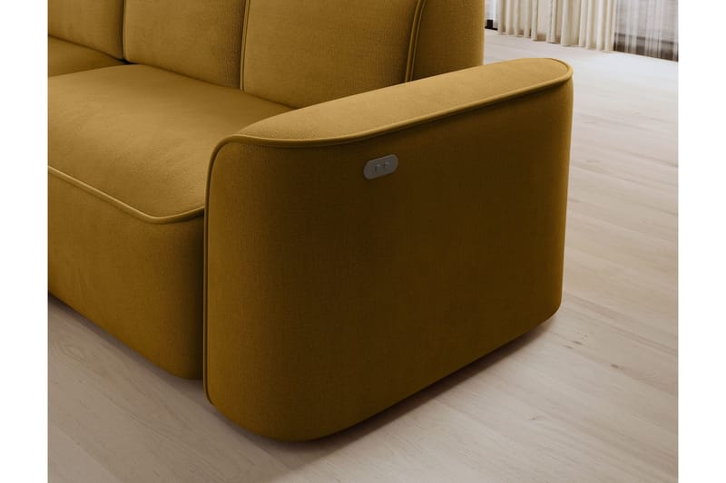 Ume 4-seters Sofa med Sjeselong - Gul - Møbler - Sofaer - Sofaer med sjeselong - 4 seters sofa med divan