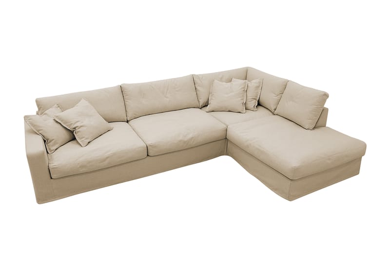 Valencia Ekstra dyp 4-seters sofa med sjeselong høyre - Beige - Møbler - Sofaer - Sofaer med sjeselong - 4 seters sofa med divan