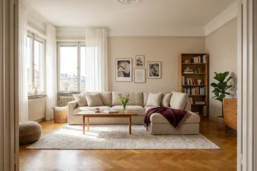 Valencia Ekstra dyp 4-seters sofa med sjeselong høyre - Beige - Møbler - Sofaer - Sofaer med sjeselong - 4 seters sofa med divan