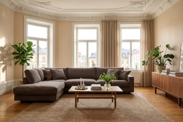 Valencia Ekstra Dyp 4-seters sofa med Sjeselong Venstre - Mørkegrå - Møbler - Sofaer - Sofaer med sjeselong - 4 seters sofa med divan