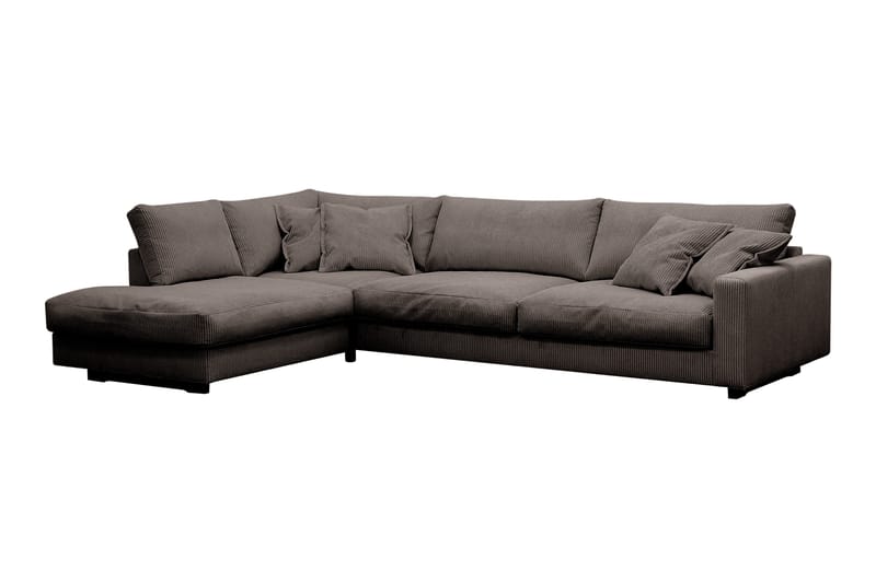 Valencia Ekstra Dyp 4-seters sofa med Sjeselong Venstre - Mørkegrå - Møbler - Sofaer - Sofaer med sjeselong - 4 seters sofa med divan