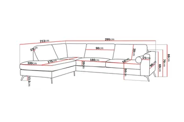 4-sits Soffa med Schäslong Scandinavian Choice Preston 96 Vänster Svart - Møbler - Sofaer - Sofaer med sjeselong - 4 seters sofa med divan