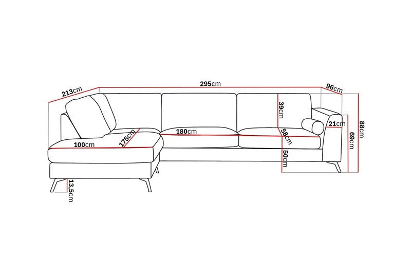 4-sits Soffa med Schäslong Scandinavian Choice Preston 24 Vänster Krom - Møbler - Sofaer - Sofaer med sjeselong - 4 seters sofa med divan