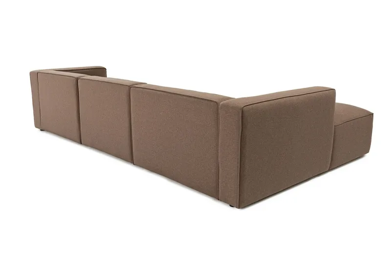 Abbas 4-seters Sofa med Divan - Brun - Møbler - Sofaer - Sofaer med sjeselong - 4 seters sofa med divan