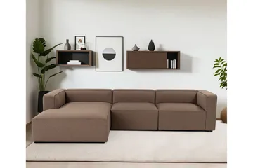 Abbas 4-seters Sofa med Divan - Brun - Møbler - Sofaer - Sofaer med sjeselong - 4 seters sofa med divan