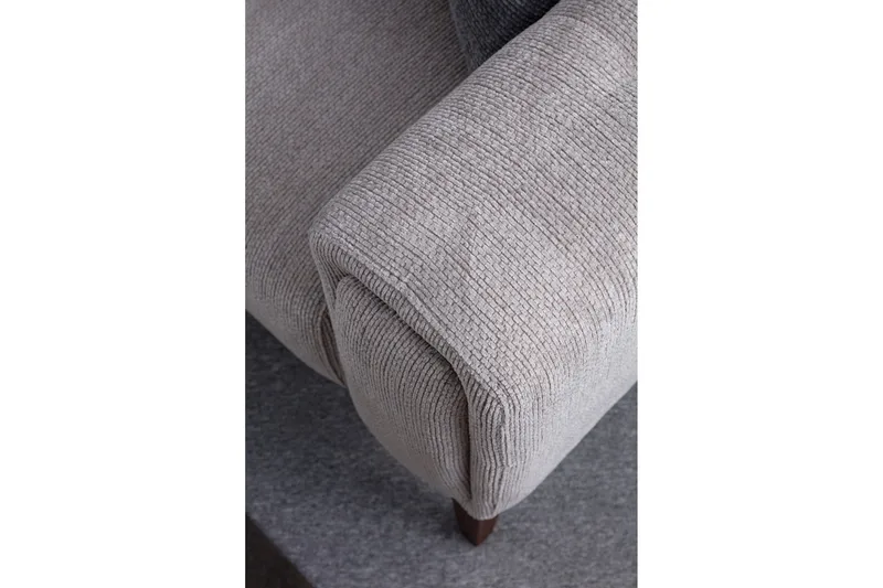 Adelphe 4-seters Sofa med Divan - Lysegrå - Møbler - Sofaer - Sofaer med sjeselong - 4 seters sofa med divan