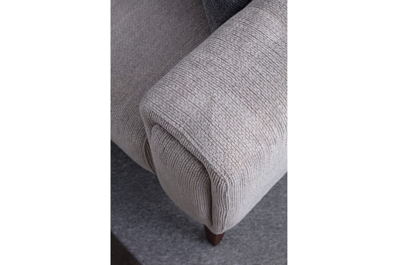 Adelphe 4-seters Sofa med Divan - Lysegrå - Møbler - Sofaer - Sofaer med sjeselong - 4 seters sofa med divan