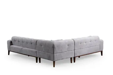 Adelphe 4-seters Sofa med Divan - Lysegrå - Møbler - Sofaer - Sofaer med sjeselong - 4 seters sofa med divan