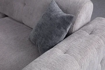 Adelphe 4-seters Sofa med Divan - Lysegrå - Møbler - Sofaer - Sofaer med sjeselong - 4 seters sofa med divan