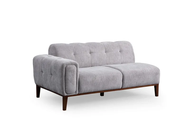 Adelphe 4-seters Sofa med Divan - Lysegrå - Møbler - Sofaer - Sofaer med sjeselong - 4 seters sofa med divan
