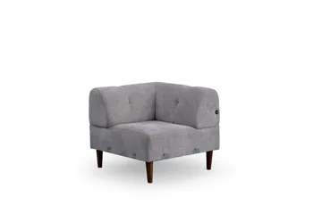 Adelphe 4-seters Sofa med Divan - Lysegrå - Møbler - Sofaer - Sofaer med sjeselong - 4 seters sofa med divan