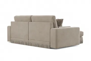 Adelsö by Gynning 3-seter Vendbar L-formet Dyp Divansofa i fløyel - Beige - Møbler - Sofaer - Sofaer med sjeselong - 3 seters sofa med divan
