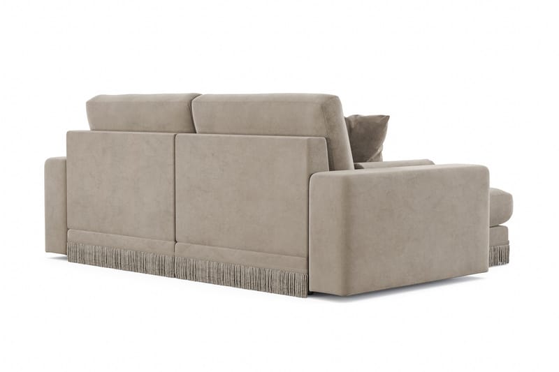 Adelsö by Gynning 3-seter Vendbar L-formet Dyp Divansofa i fløyel - Beige - Møbler - Sofaer - Sofaer med sjeselong - 3 seters sofa med divan