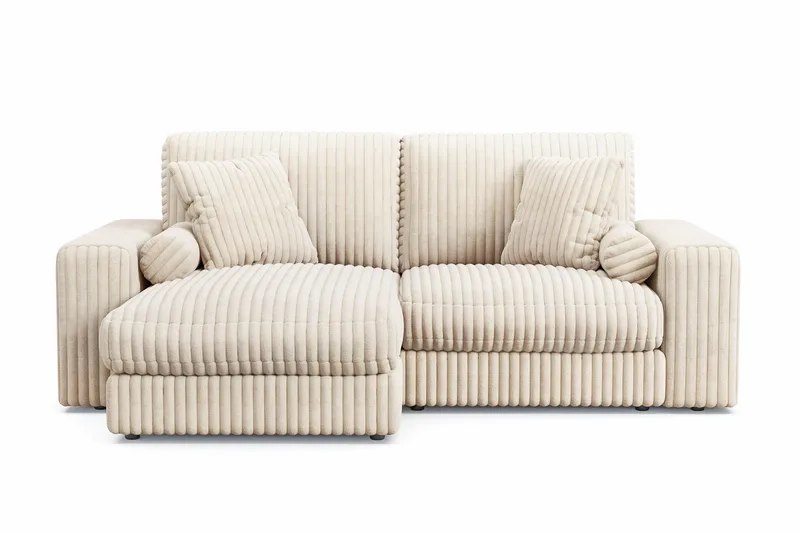 Adelsö by Gynning 3-seter Vendbar L-formet Dyp Divansofa i Manchester, Beige