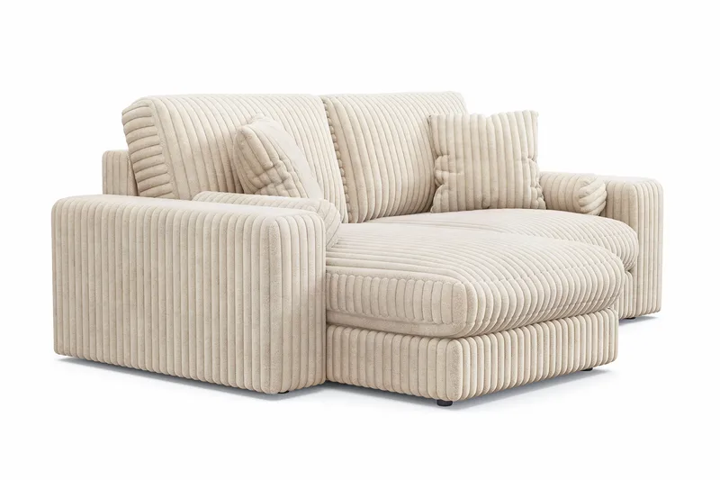 Adelsö by Gynning 3-seter Vendbar L-formet Dyp Divansofa i Manchester - Beige - Møbler - Sofaer - Sofaer med sjeselong - 3 seters sofa med divan