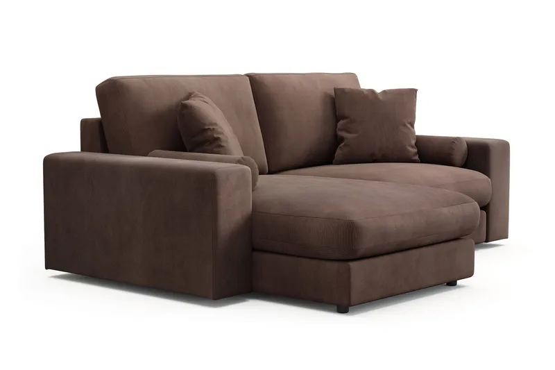 Adelsö by Gynning 3-seter Vendbar L-formet Dyp Divansofa i Manchester - Brun - Møbler - Sofaer - Sofaer med sjeselong - 3 seters sofa med divan