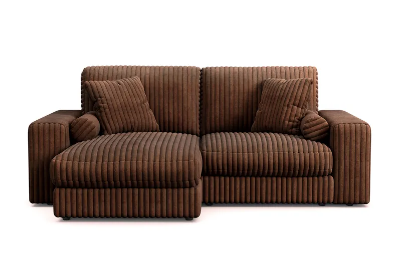 Adelsö by Gynning 3-seter Vendbar L-formet Dyp Divansofa i Manchester - Mørkebrun - Møbler - Sofaer - Sofaer med sjeselong - 3 seters sofa med divan