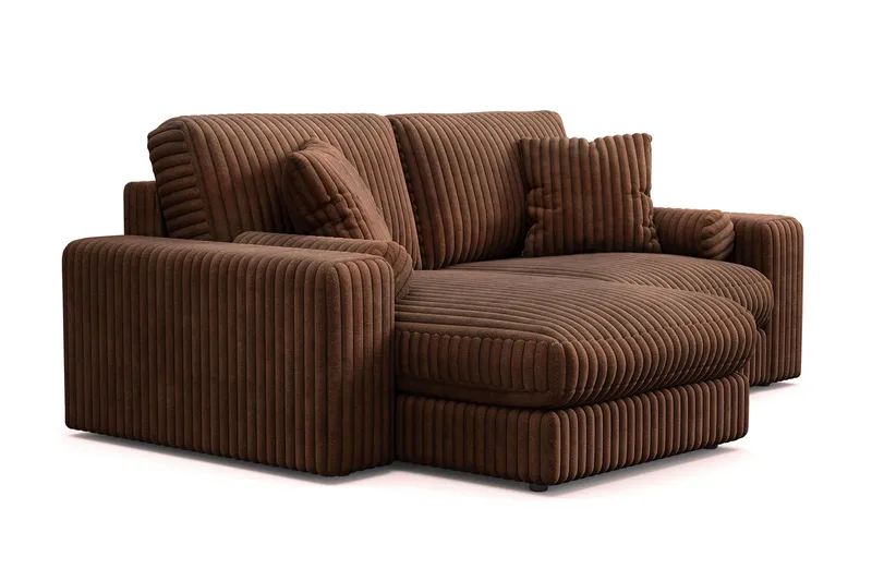 Adelsö by Gynning 3-seter Vendbar L-formet Dyp Divansofa i Manchester - Mørkebrun - Møbler - Sofaer - Sofaer med sjeselong - 3 seters sofa med divan