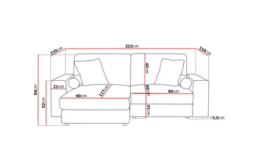 Adelsö by Gynning 3-seter Vendbar L-formet Dyp Divansofa i Manchester - Mørkebrun - Møbler - Sofaer - Sofaer med sjeselong - 3 seters sofa med divan