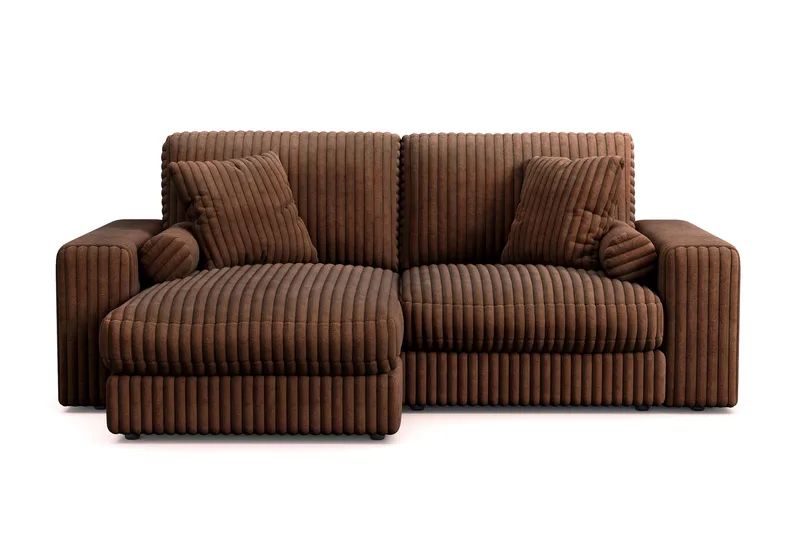 Adelsö by Gynning 3-seter Vendbar L-formet Dyp Divansofa i Manchester, Mørkebrun