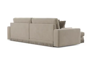 Adelsö by Gynning 4-seter Vendbar L-formet Dyp Divansofa i fløyel - Beige - Møbler - Sofaer - Sofaer med sjeselong - 4 seters sofa med divan
