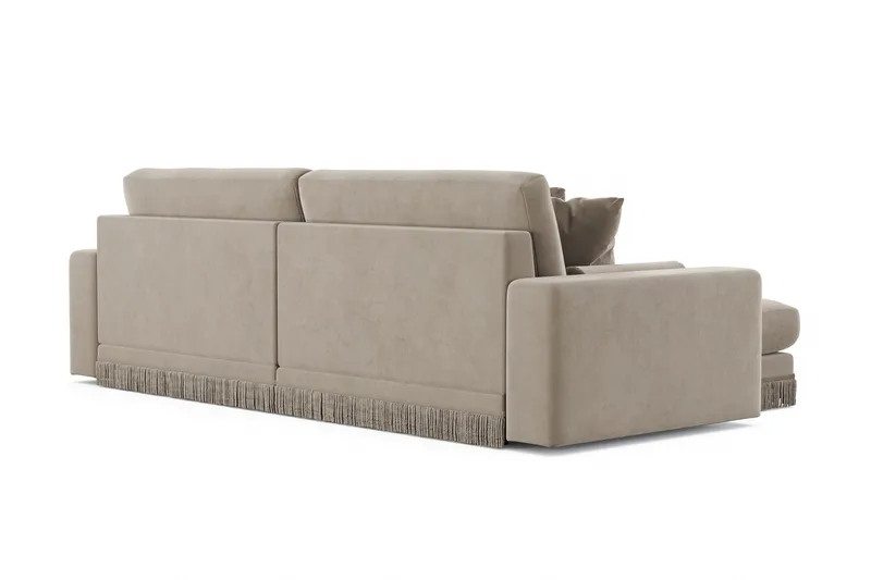 Adelsö by Gynning 4-seter Vendbar L-formet Dyp Divansofa i fløyel - Beige - Møbler - Sofaer - Sofaer med sjeselong - 4 seters sofa med divan
