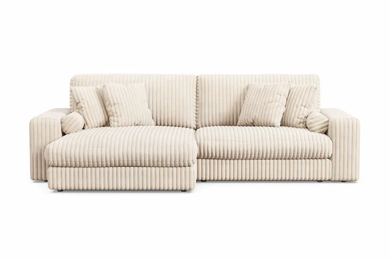 Adelsö by Gynning 4-seter Vendbar L-formet Dyp Divansofa i Manchester, Beige