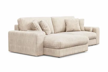 Adelsö by Gynning 4-seter Vendbar L-formet Dyp Divansofa i Manchester - Beige - Møbler - Sofaer - Sofaer med sjeselong - 4 seters sofa med divan