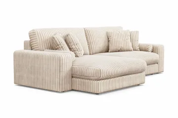 Adelsö by Gynning 4-seter Vendbar L-formet Dyp Divansofa i Manchester - Beige - Møbler - Sofaer - Sofaer med sjeselong - 4 seters sofa med divan
