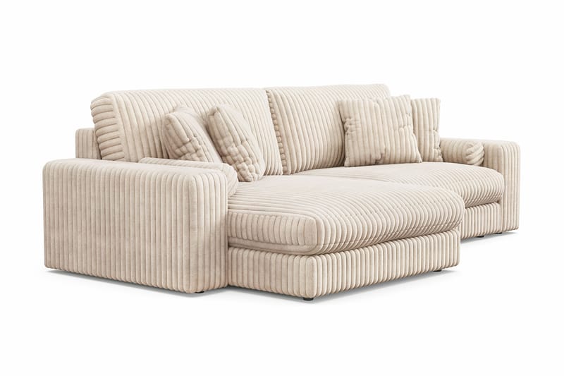 Adelsö by Gynning 4-seter Vendbar L-formet Dyp Divansofa i Manchester - Beige - Møbler - Sofaer - Sofaer med sjeselong - 4 seters sofa med divan