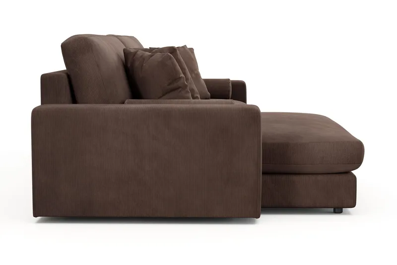 Adelsö by Gynning 4-seter Vendbar L-formet Dyp Divansofa i Manchester - Brun - Møbler - Sofaer - Sofaer med sjeselong - 4 seters sofa med divan