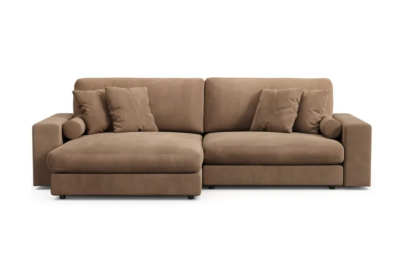 Adelsö by Gynning 4-seter Vendbar L-formet Dyp Divansofa i Manchester, Brun
