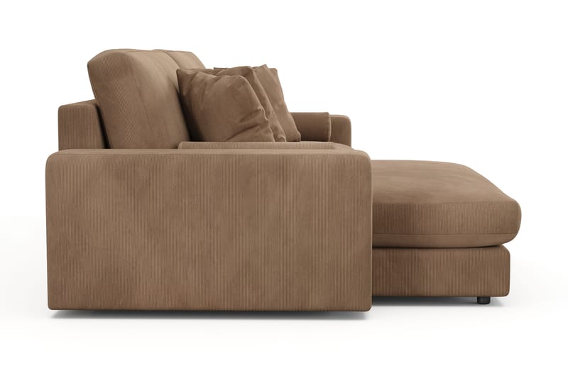Adelsö by Gynning 4-seter Vendbar L-formet Dyp Divansofa i Manchester - Brun - Møbler - Sofaer - Sofaer med sjeselong - 4 seters sofa med divan
