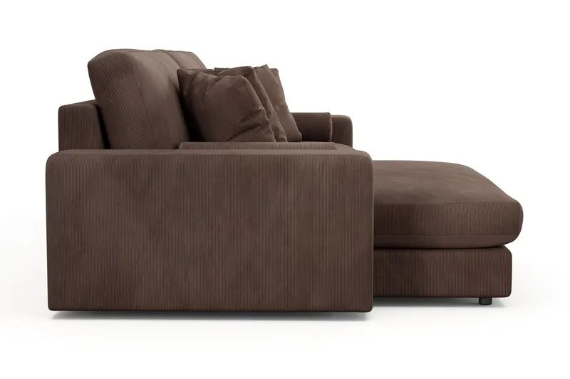 Adelsö by Gynning 4-seter Vendbar L-formet Dyp Divansofa i Manchester - Brun - Møbler - Sofaer - Sofaer med sjeselong - 4 seters sofa med divan