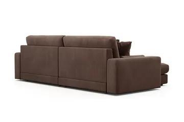 Adelsö by Gynning 4-seter Vendbar L-formet Dyp Divansofa i Manchester - Brun - Møbler - Sofaer - Sofaer med sjeselong - 4 seters sofa med divan