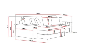 Adelsö by Gynning 4-seter Vendbar L-formet Dyp Divansofa i Manchester - Brun - Møbler - Sofaer - Sofaer med sjeselong - 4 seters sofa med divan