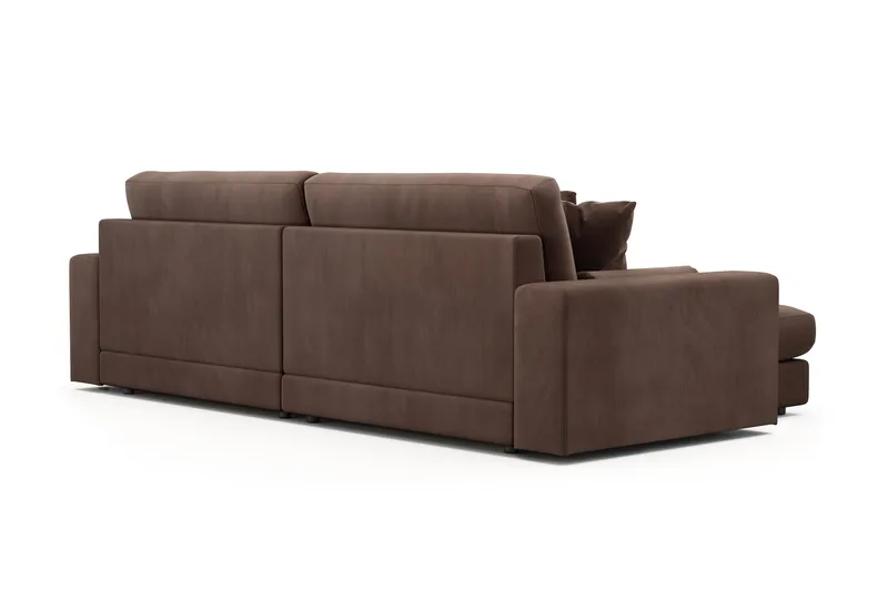 Adelsö by Gynning 4-seter Vendbar L-formet Dyp Divansofa i Manchester - Brun - Møbler - Sofaer - Sofaer med sjeselong - 4 seters sofa med divan