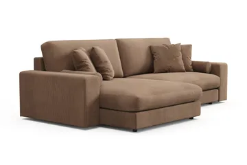 Adelsö by Gynning 4-seter Vendbar L-formet Dyp Divansofa i Manchester - Brun - Møbler - Sofaer - Sofaer med sjeselong - 4 seters sofa med divan