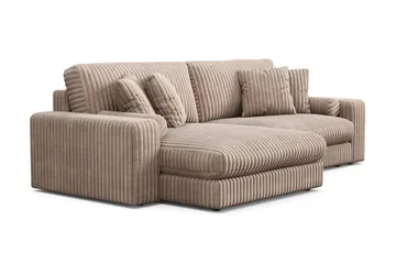 Adelsö by Gynning 4-seter Vendbar L-formet Dyp Divansofa i Manchester - Greige - Møbler - Sofaer - Sofaer med sjeselong - 4 seters sofa med divan