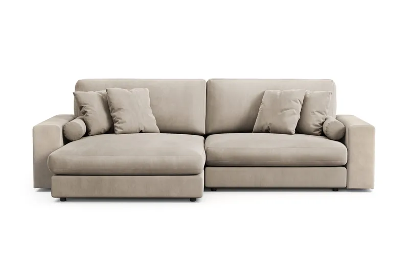 Adelsö by Gynning 4-seter Vendbar L-formet Dyp Divansofa i Manchester, Greige
