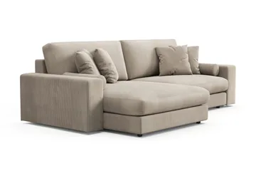 Adelsö by Gynning 4-seter Vendbar L-formet Dyp Divansofa i Manchester - Greige - Møbler - Sofaer - Sofaer med sjeselong - 4 seters sofa med divan