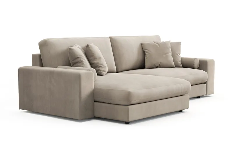 Adelsö by Gynning 4-seter Vendbar L-formet Dyp Divansofa i Manchester - Greige - Møbler - Sofaer - Sofaer med sjeselong - 4 seters sofa med divan