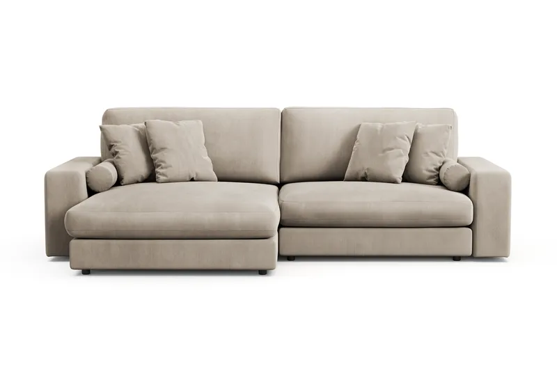 Adelsö by Gynning 4-seter Vendbar L-formet Dyp Divansofa i Manchester - Greige - Møbler - Sofaer - Sofaer med sjeselong - 4 seters sofa med divan