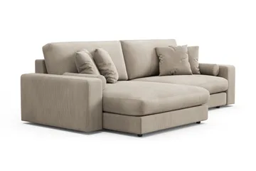 Adelsö by Gynning 4-seter Vendbar L-formet Dyp Divansofa i Manchester - Greige - Møbler - Sofaer - Sofaer med sjeselong - 4 seters sofa med divan