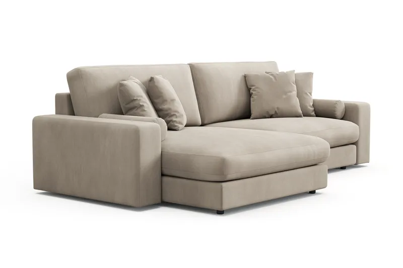Adelsö by Gynning 4-seter Vendbar L-formet Dyp Divansofa i Manchester - Greige - Møbler - Sofaer - Sofaer med sjeselong - 4 seters sofa med divan