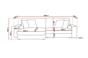 Adelsö by Gynning 4-seter Vendbar L-formet Dyp Divansofa i Manchester - Greige - Møbler - Sofaer - Sofaer med sjeselong - 4 seters sofa med divan