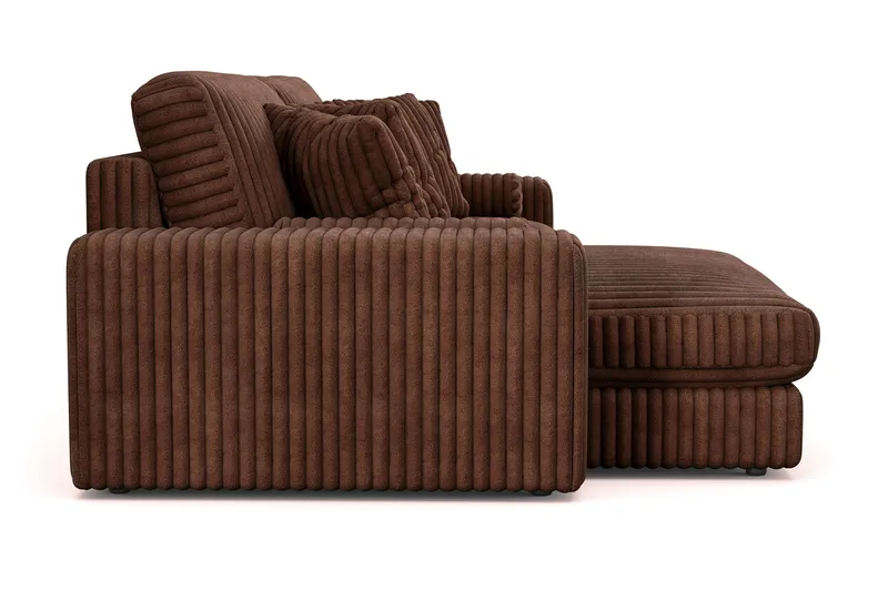 Adelsö by Gynning 4-seter Vendbar L-formet Dyp Divansofa i Manchester - Mørkebrun - Møbler - Sofaer - Sofaer med sjeselong - 4 seters sofa med divan