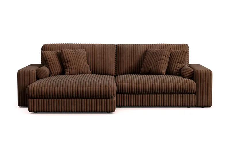 Adelsö by Gynning 4-seter Vendbar L-formet Dyp Divansofa i Manchester - Mørkebrun - Møbler - Sofaer - Sofaer med sjeselong - 4 seters sofa med divan
